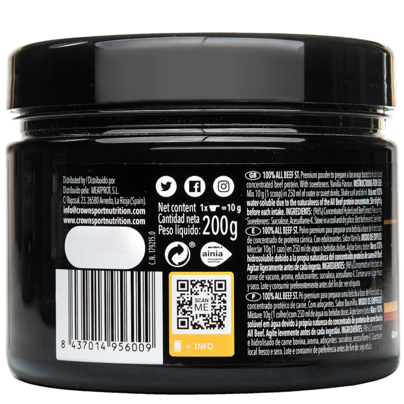 100% All Beef (Vanilla flavour) - 200 g Tin (20 servings) – product image 3